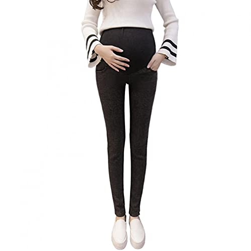 Yililay Pantalones Vaqueros de Maternidad Embarazada Flacos de Las Polainas de Protección de los Pantalones del Vientre para Las Mujeres Embarazadas Madre Negro L
