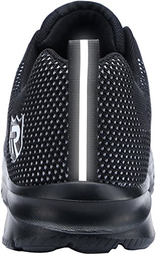 Zapatillas de Seguridad Mujer/Hombre DY-112, Zapatos de Trabajo con Punta de Acero Ultra Liviano Suave y cómodo Transpirable, Negro Blanco, 44 EU