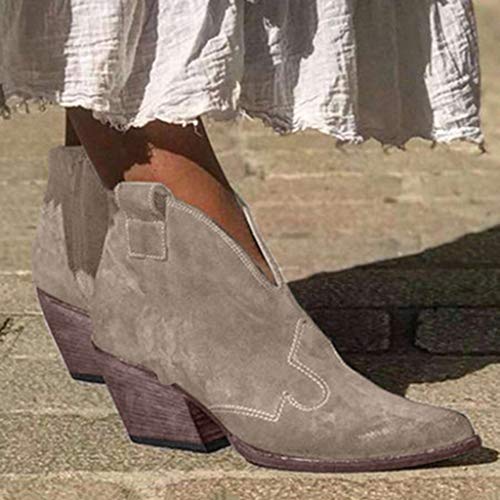Zapatos de mujer con cuña, tacón grueso, para el tiempo libre, estilo retro, con tacón grueso y punta puntiaguda, 2021 moda, beige, 39 EU