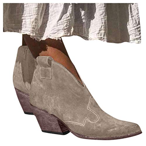Zapatos de mujer con cuña, tacón grueso, para el tiempo libre, estilo retro, con tacón grueso y punta puntiaguda, 2021 moda, beige, 39 EU