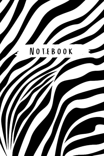 Zebra Stripe Notebook, 100 lined pages: Black and White Zebra Print notebook with lined pages, 6x9inch size (Animal Prints Notebooks)