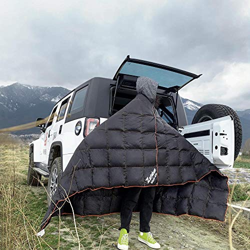 ZEFABAK Manta de plumón para camping, interior y exterior, hinchada de 600 rellenos, pato y plumón Cloudlet (400 g-130 x 190 cm)