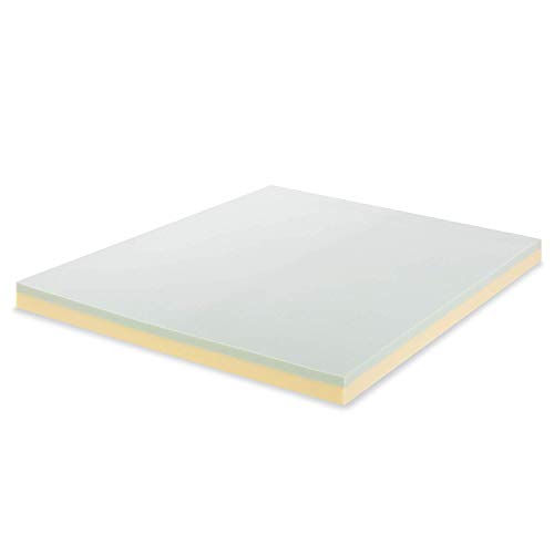 Zinus Colchón té Verde de 7,6 cm, Topper Viscoelástica con Alivio de la Presión, Espuma con certificación CertiPUR-US, Cubierta en Caja, 135 x 190 cm, Memory Foam, 190 x 135 cm