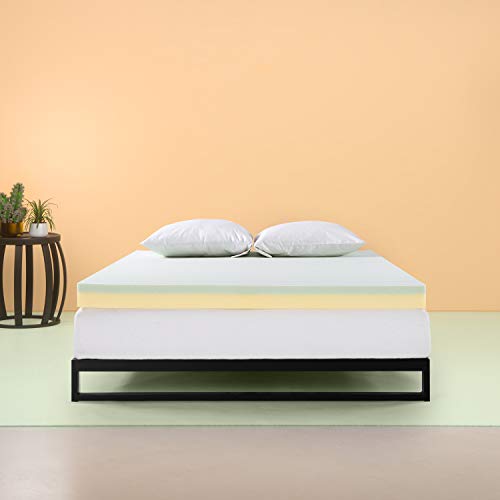 Zinus Colchón té Verde de 7,6 cm, Topper Viscoelástica con Alivio de la Presión, Espuma con certificación CertiPUR-US, Cubierta en Caja, 135 x 190 cm, Memory Foam, 190 x 135 cm