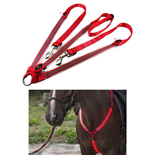 ZIXIXI Collar de peto de caballo LED, la mejor tachuela de alta visibilidad para montar a caballo, ajustable, resistente y cómodo equipo de seguridad ecuestre – hace que tu caballo sea visible y visto