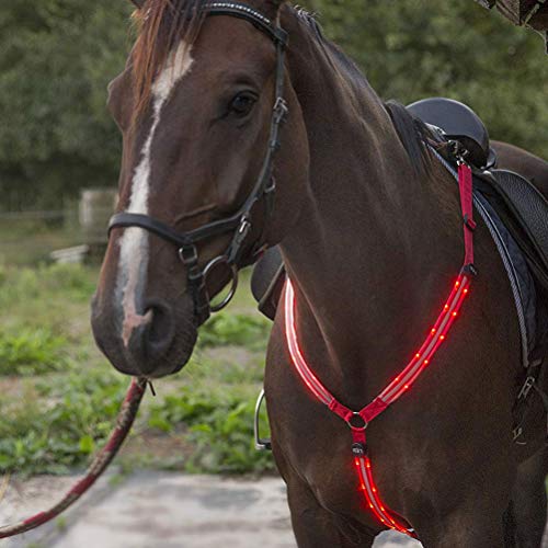 ZIXIXI Collar de peto de caballo LED, la mejor tachuela de alta visibilidad para montar a caballo, ajustable, resistente y cómodo equipo de seguridad ecuestre – hace que tu caballo sea visible y visto