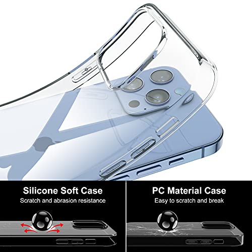 zoymick Funda Compatible con iPhone 13 Pro (6.1 Pulgadas), Carcasa Protectora Ultra Fina Transparente Silicona Suave TPU Bumper Case Cover de Protección, [Anti-Golpes] [Anti-Rasguño] Caso