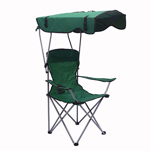 ZXCY Dom Proteccion Silla Plegable De Camping con Toldo De Sombra Y Bolsa De Transporte Soporte Resistente para Picnic En El Parque De Playa Al Aire Libre,Verde