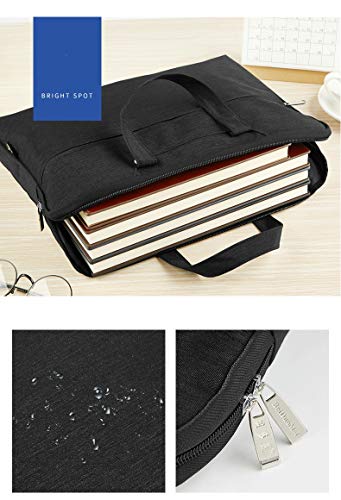 1 bolsa de lona para portátil impermeable y duradero, de gran capacidad, adecuado para oficina de negocios (30 x 39 x 4,5 cm)., Black (Negro) - VQRVF-62200