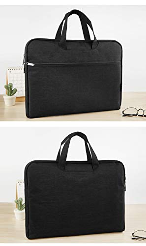 1 bolsa de lona para portátil impermeable y duradero, de gran capacidad, adecuado para oficina de negocios (30 x 39 x 4,5 cm)., Black (Negro) - VQRVF-62200
