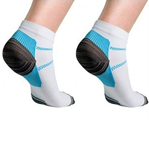 1 par de calcetines de compresión de pie for fascitis plantar Espuelas de talón Calcetines cómodos Calcetines venosos 8 colores Cómodo y ligero ( Color : Black blue socks 07 , Size : M(For Womens) )