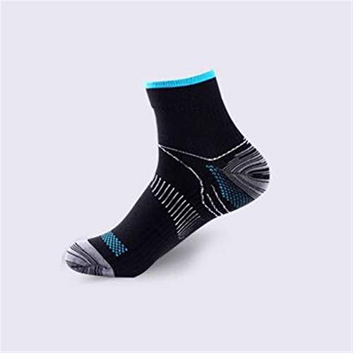 1 par de calcetines de compresión de pie for fascitis plantar Espuelas de talón Calcetines cómodos Calcetines venosos 8 colores Cómodo y ligero ( Color : Black blue socks 07 , Size : M(For Womens) )