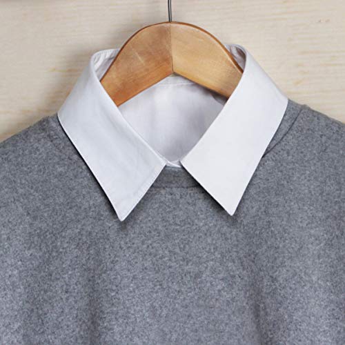 1 Pieza de algodón Blanco de algodón Desmontable Media Camisa Blusa Falso Collar (Blanco)