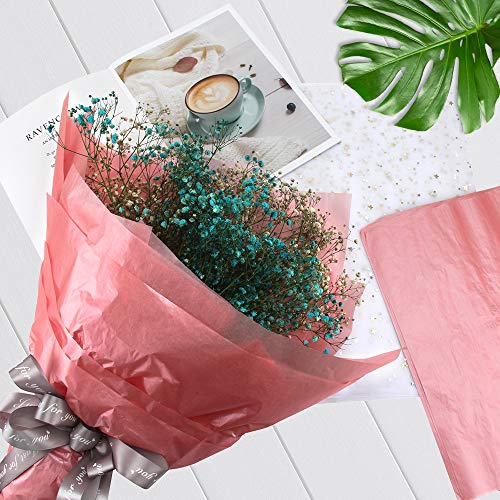 100 Hojas Papel de Seda de Oro Rosa,Papel de Seda Decorativo Metálico para Envolver Regalo Navidad Bodas Cumpleaños DIY Manualidades