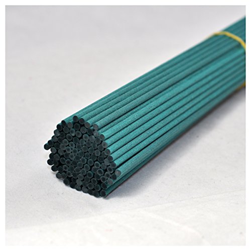 100 piezas Caña de fibra propagación difusor de varillas de repuesto palos para aroma y fragancia (25cm*3mm, Verde)