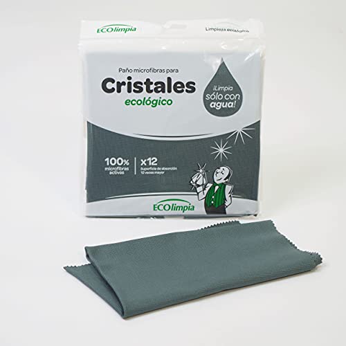 10XDIEZ Pack 4 paños bayeta ecolimpia Especial Cristales - Bayeta Limpia Cristales 100% Microfibra