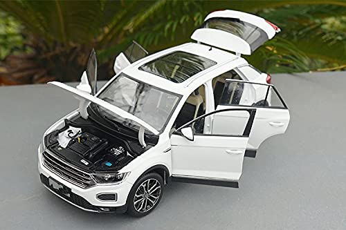 1:18 para T-ROC 2018 SUV Modelo De Aleación De Coche Vehículos De Modelo De Metal Coche De T-o-y-s Modelo de Auto (Color : Blanco)