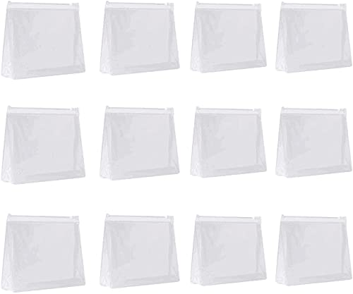 12 bolsas pequeñas de plástico transparente de PVC con cierre de cremallera para viajes de vacaciones, baño y organización bolsa de maquillaje impermeable
