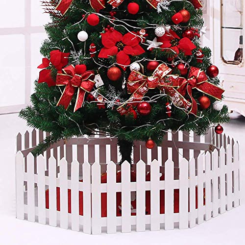 15 piezas de valla de piquete blanca para árbol de Navidad, valla de piquete de hadas valla de árbol de Navidad blanca valla de piquete de Navidad decorativa para decoración del hogar, decoración de