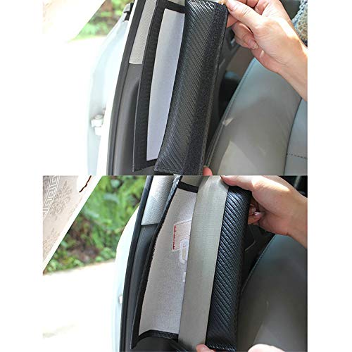 2 Fundas Coche Almohadillas Cinturón Fibra Carbono, para Fiat Toro Hombro Correa Protector Seguridad con Logo Auto Interior Accesorios