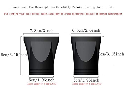 2 piezas boquilla de plástico de diferente tamaño para la sustitución de la boquilla del secador de pelo del salón de belleza.