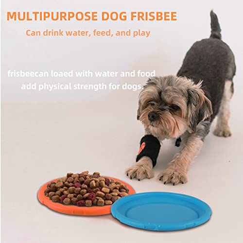 2 Piezas Frisbees de Perro, Juguete de Disco Volador para Perro, Perros interactivos Frisbee, Juguete para Masticar Mascotas de Goma, Ideal para Entrenar, lanzar, atrapar y Jugar