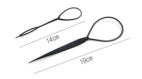 2 piezas plástico Topsy Tail Trenzado herramienta para hacer cola de caballo herramienta de bucle de trenza francesa kit de cola para peinar el cabello accesorios para mujeres y niñas (grande+pequeño)