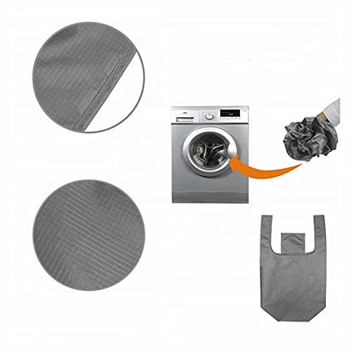 2 unidades de bolsa de la compra portátil plegable impermeable de tela Oxford bolsa reutilizable bolsa de artículos diversos (gris)