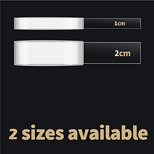 2 unidades de cinta adhesiva nano de doble cara, fuerte, mágica, multiusos, lavable, de doble cara, transparente (medio 2 cm, pequeño 1 cm)
