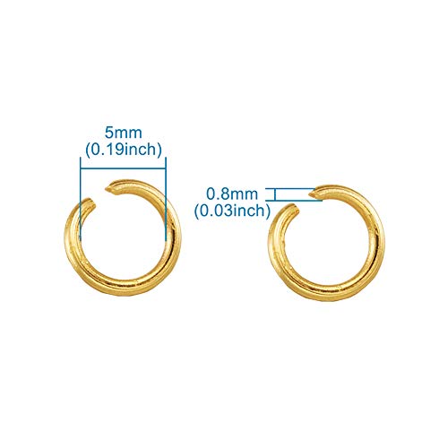 200 anillos de salto de acero inoxidable 304 calibre 20 oro abierto saltar anillo para bricolaje joyería fabricación suministros hallazgos y reparación de collares