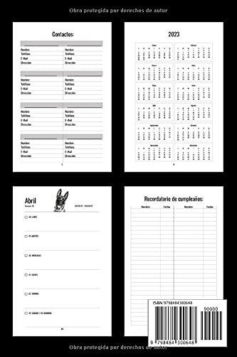 2022-2023 Pastor Belga Malinois Agenda Semanal: 221 Páginas | Tamaño A5 | 24 Meses | 1 Semana en 2 Páginas | Planificador | Agenda Semana Vista | Canófilo | Perro | En Español