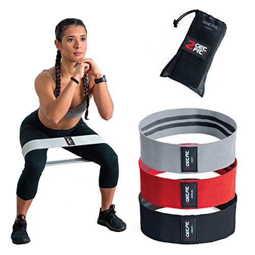 2GetFit Elastici Resistenza Fitness Donna e Uomo (3 Pezzi) | Fasce Elastiche Resistenza in Tessuto Glutei, Fianchi e Gambe | Fasce Yoga, Pilates, Crossfit, Fisioterapia