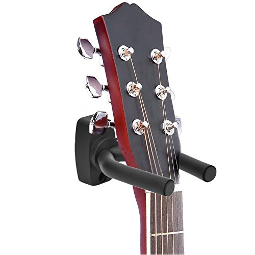3 perchas para guitarra, soporte de pared, soporte para guitarra acústica, ukelele, bajo, mandolina banjo, soporte de pared, ganchos negros (3+8)
