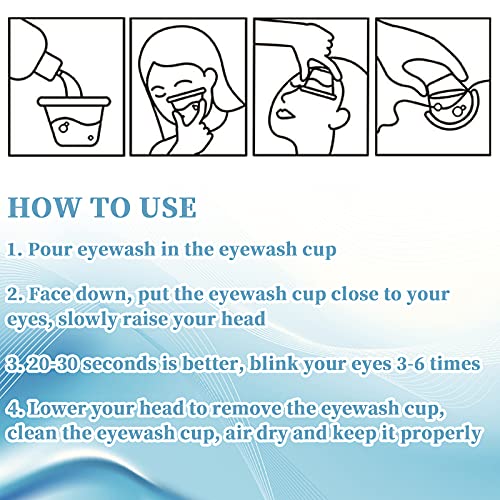 3 Piezas 8 ml Tazas de Silicona de Baño de Ojos Taza de Lavado de Ojos Suave Vaso Lavaojos Reutilizable Portátil para Accesorios de Gafas, Cuidado de Limpieza de Ojos