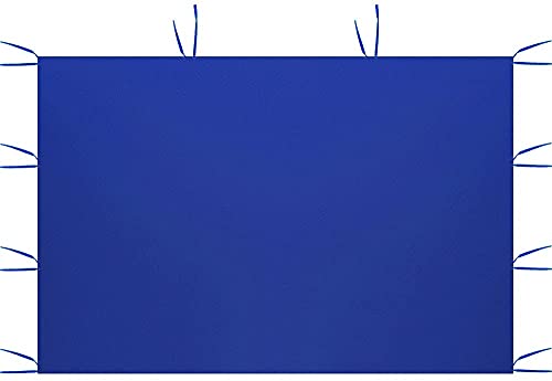 3 x 2M Solo Panel Lateral Carpa Panel Lateral del Cenador de la Cortina 2 Paredes Laterales con Ventanas Tranparentes Protector Solar para Jardín, Playa, Fiesta (Azul, Sin Ventana)