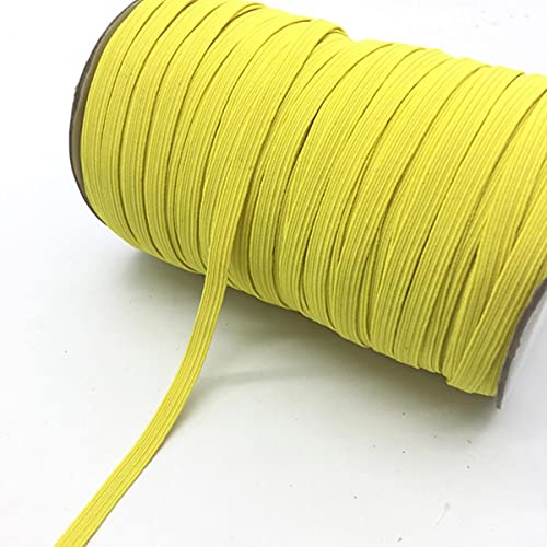 (32 colores) 5 yardas / lote 7mm cinta elástica multiusos engrosamiento satén banda elástica ribete cosido spandex encaje ribete-amarillo