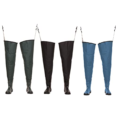 3Kamido® Botas de agua para jóvenes, pantalones de pesca junior, pantalones de pescador, bolsa de transporte juvenil (verde, 40 EU)