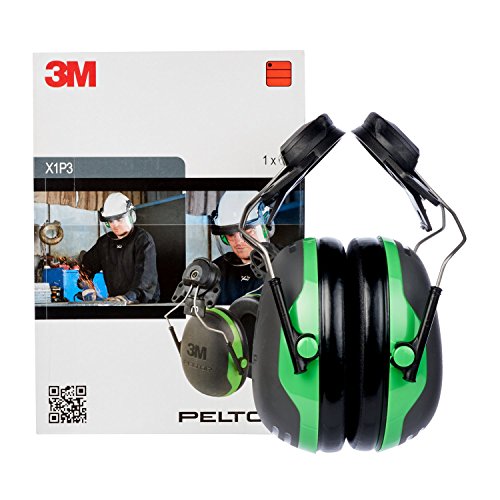 3M PELTOR X1P3 Orejeras para casco con anclaje P3E 26db (1 orejera/caja), verde