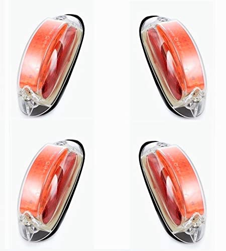 4 luces LED rojas, blancas y naranjas laterales con base plana para contorno de luz de camión