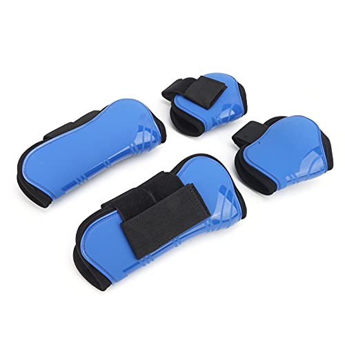 4 Piezas Protector de Pierna de Caballo Botas de Neopreno de Pierna de Caballo PU Botas de protección de tendón para Montar amortiguación(Azul XL)