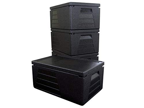 4 x Termo profesional, contenedor isotérmico, recipiente térmico, caja aislante, nevera GN 1/1 con 230 mm de altura útil