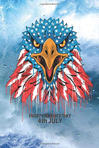 4th july independence: 6" X 9" LINED NOTEBOOK 120 Pages. CREATIVE AND FUN BIRTHDAY GIFT. Journal, Diary,  MAN AND WOMAN