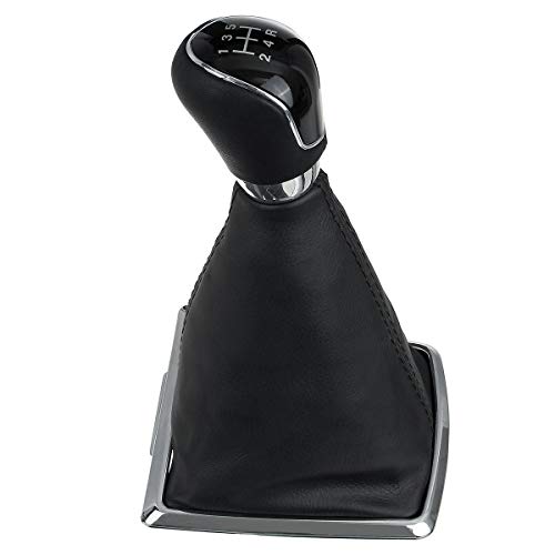 5 velocidades MONTE Perilla de cambio de bastilla de engranajes con cubierta de botas de polvo Accesorios for automóviles for Ford Focus (Color : Black)