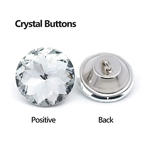 50 botones diamantes imitación, botones crista-l botones brillantes para manualidades tapicería, decoración, botones para coser zapatos sofá cama, vestido boda(20mm)