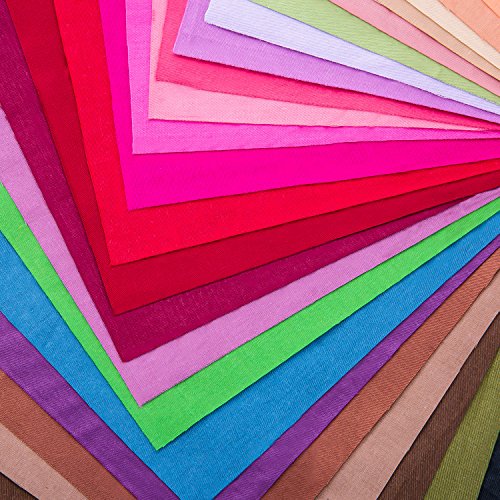 50 Piezas 20 por 20 cm Tela de Multicolor Patchwork de Algodón Telas Cuadradas Mezcladas de Artesanía de Acolchado y Costura, 50 Colores