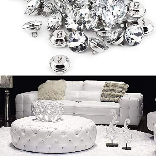 50 piezas de diamantes botones de diamantes de imitación botones de cristal brillante diy botones de decoración artesanal para bolsas zapatos vestido de boda botones de tapicería(20mm)
