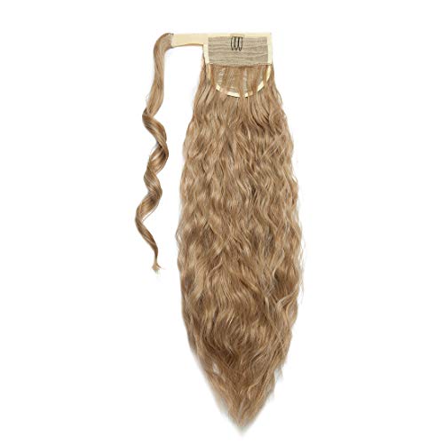 50cm Extensiones de clip de pelo natural ola de maíz cola de caballo Pasta Mágica ondulado Ponytail Hair Extension Pedazo de cabello Marrón claro ceniza mix lejía rubia