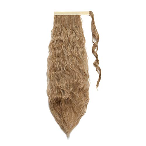 50cm Extensiones de clip de pelo natural ola de maíz cola de caballo Pasta Mágica ondulado Ponytail Hair Extension Pedazo de cabello Marrón claro ceniza mix lejía rubia