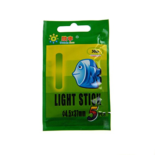 50pcs (10bags) 4.5*37mm Float Glow Stick Night Fishing Green Fluorescent Light by thkfish