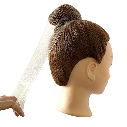 50PCS Mallas para el cabello Cabello invisible con borde elástico Redes de pelo para la danza del ballet Rubia